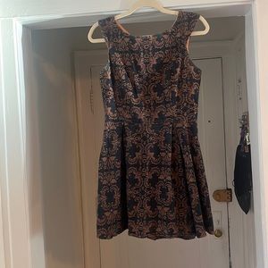 Light and Dark Brown Apricot Lane Patterned Mini Dress
